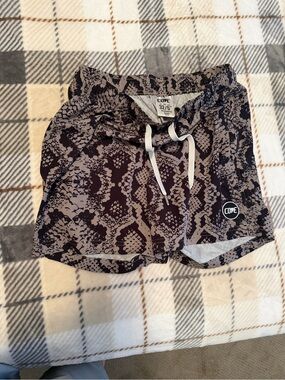 Cove Black and Gray Snake-Print Drawstring Shorts